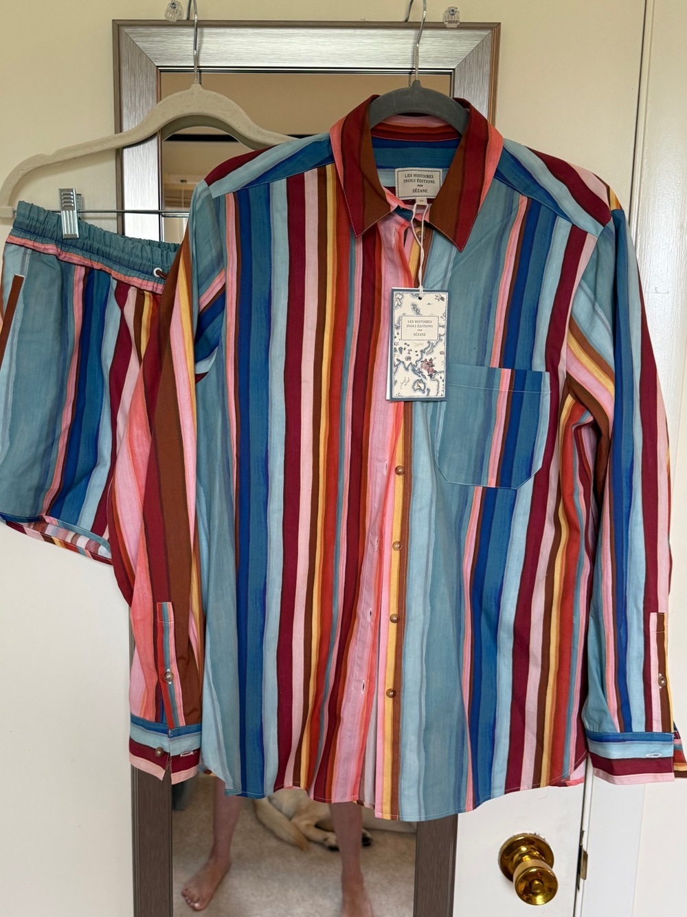NWT SZ 36 Sézane x Inoui Editions MAX Tuba Multi Striped Button-Down Shirt 🇫🇷! - Picture 4 of 10